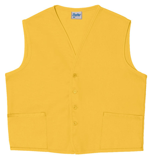 Yellow two pocket unisex uniform vest 350-742