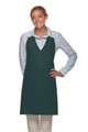 Hunter Green No Pocket Adjustable V-Neck Bib Style Apron 32"L x 28"W Item#350-300NP