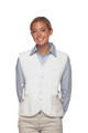 White Two Pocket Vested Cobbler Apron With Non-Working Buttons Available In Sizes Regular And Extra Large Item#350-430