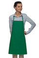 Kelly Green No Pocket Mid-Length Restaurant Server Bib Apron 28"L x 24"W Item#350-205