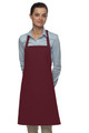 Maroon Mid Length Bib Apron With Adjustable Neck Strap and One Elegant European Style Inset Pocket 28"L x 24"W Item#350-210-I