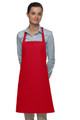 Red Mid Length Bib Apron With Adjustable Neck Strap and One Elegant European Style Inset Pocket 28"L x 24"W Item#350-210-I