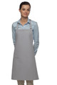 Silver Gray Mid Length Bib Apron With Adjustable Neck Strap and One Elegant European Style Inset Pocket 28"L x 24"W Item#350-210-I