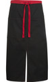 Black Two Pocket Full Length Bistro Server Apron With Red Trim And Stitching 33"L x 28"W Item#350-9026-951