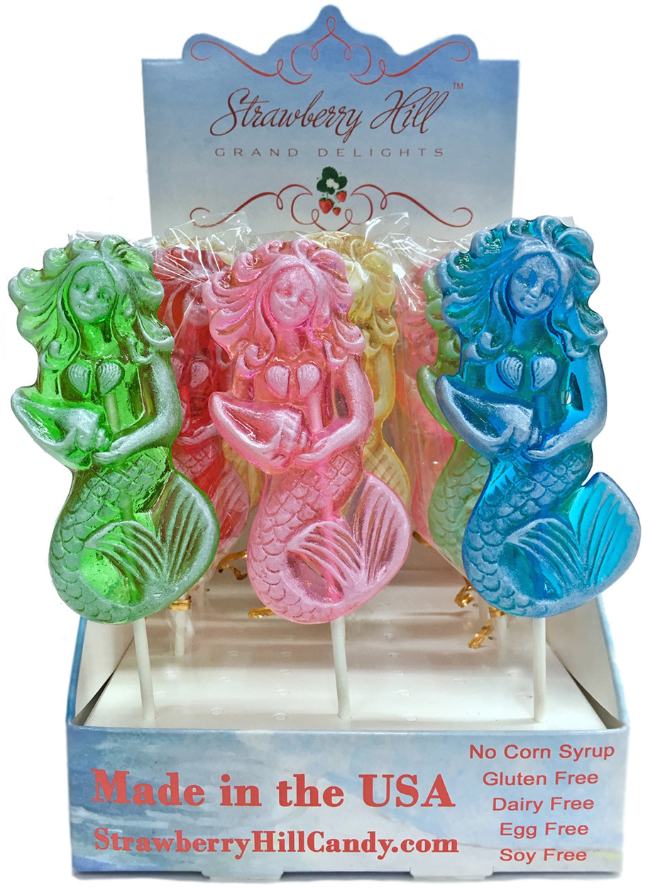 Mermaid Queen Lollipop 20 Count Display - Strawberry Hill Candy