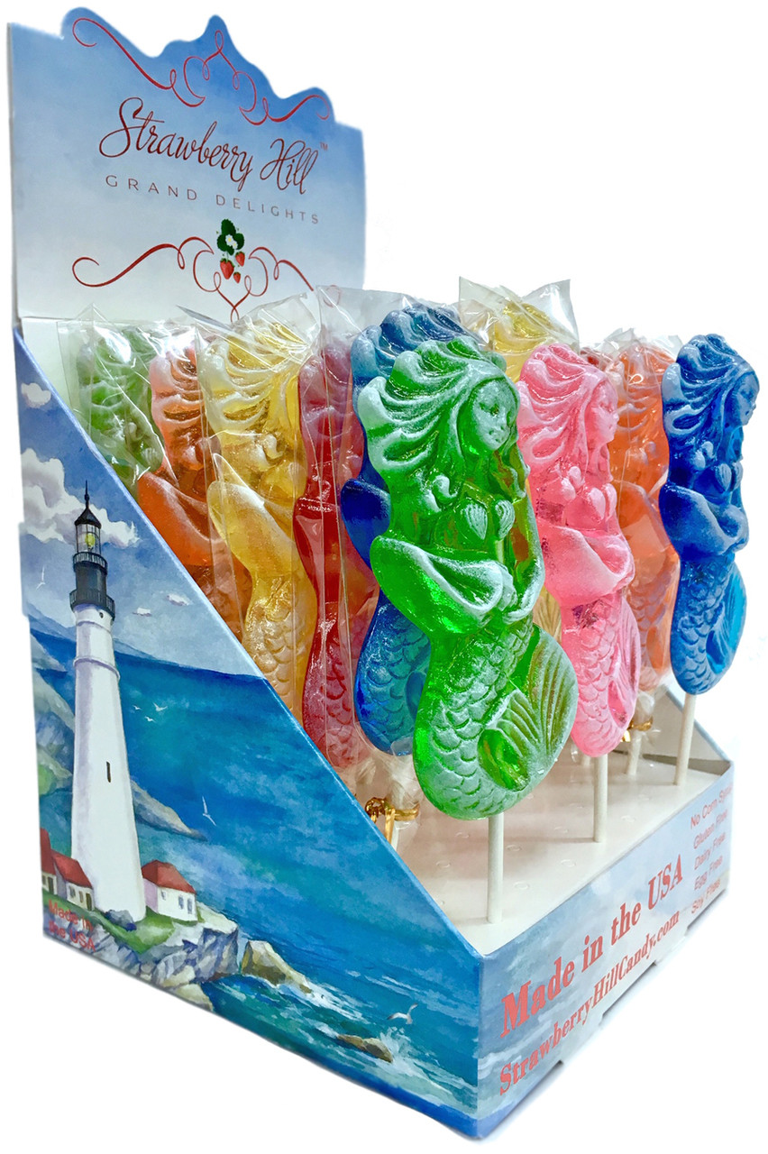 Mermaid Queen Lollipop 20 Count Display - Strawberry Hill Candy