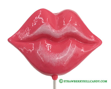 Hot Lips Frosted Pink Lollipops 22 Count - Strawberry Hill Candy