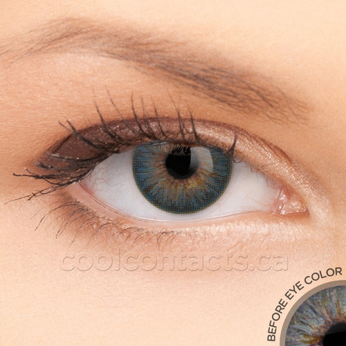 3 T Blue Sapphire Contact Lenses shown on blue eyes