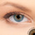 1 T Royal Blue Contact Lenses shown on grey eyes