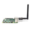 Raspberry Pi board with Dual-Band USB WiFi Adapter and upright high-gain antenna installed Raspberry Pi board with Dual-Band USB WiFi Adapter and upright high-gain antenna installed