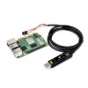 Waveshare USB to TTL Serial Cable connected to Raspberry Pi 5 board for UART debugging Waveshare USB to TTL Serial Cable connected to Raspberry Pi 5 board for UART debugging