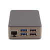 PiShop Premium Metal Case for Raspberry Pi 5, rear ports view