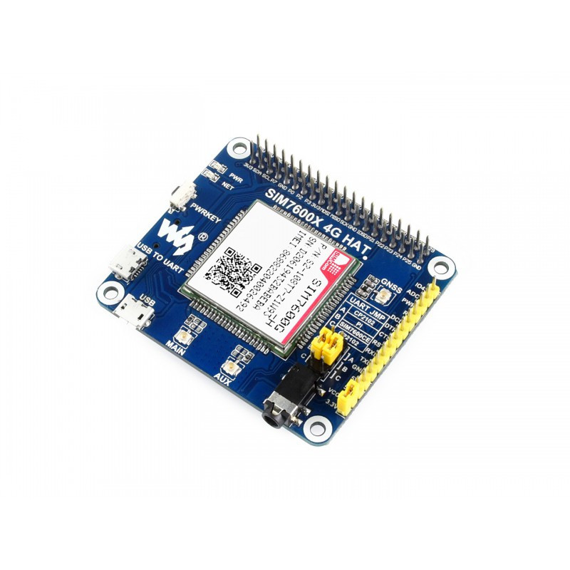 4G / 3G / 2G / GSM / GPRS / GNSS HAT for Raspberry Pi, LTE CAT4