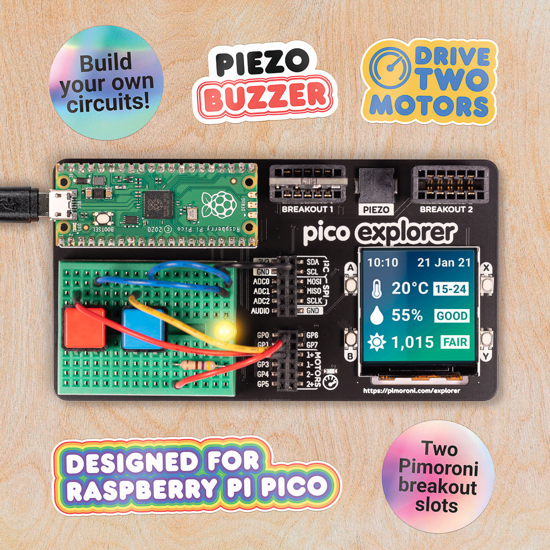 Pimoroni PIM550 - Pico Explorer Base - PiShop US