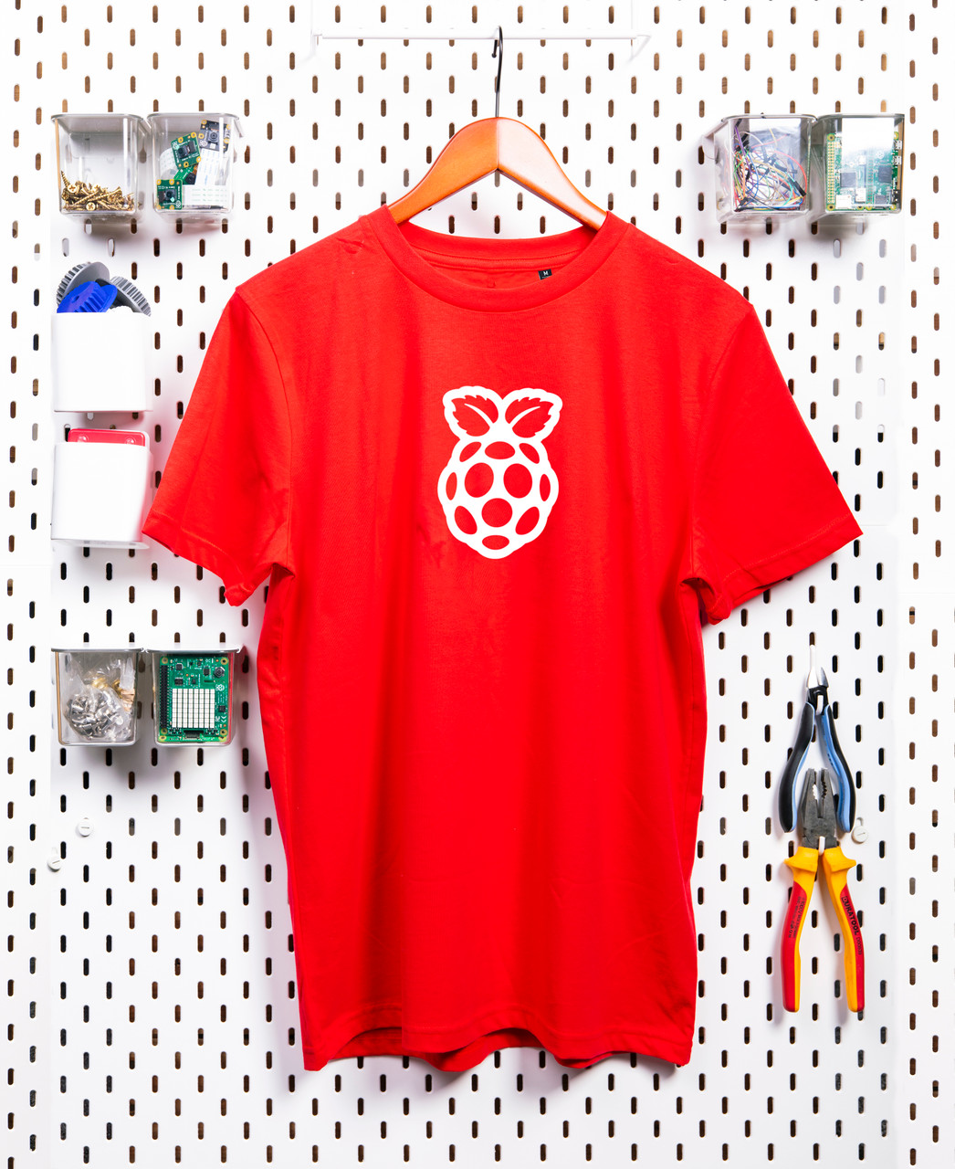 Raspberry Pi Red Logo T-shirt, Large - PiShop.us