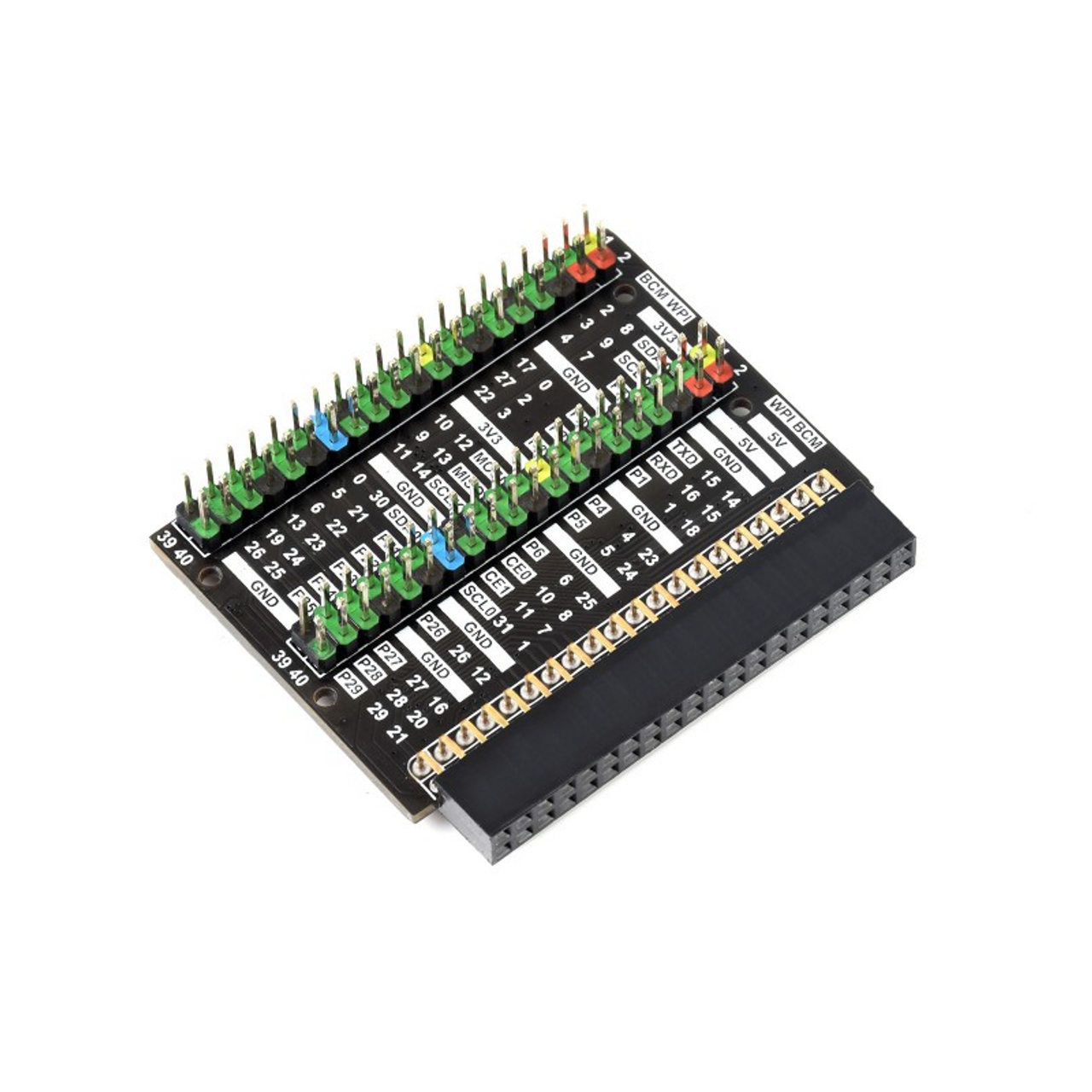 Raspberry Pi 400 GPIO Header Expansion Adapter, with Color-Coded