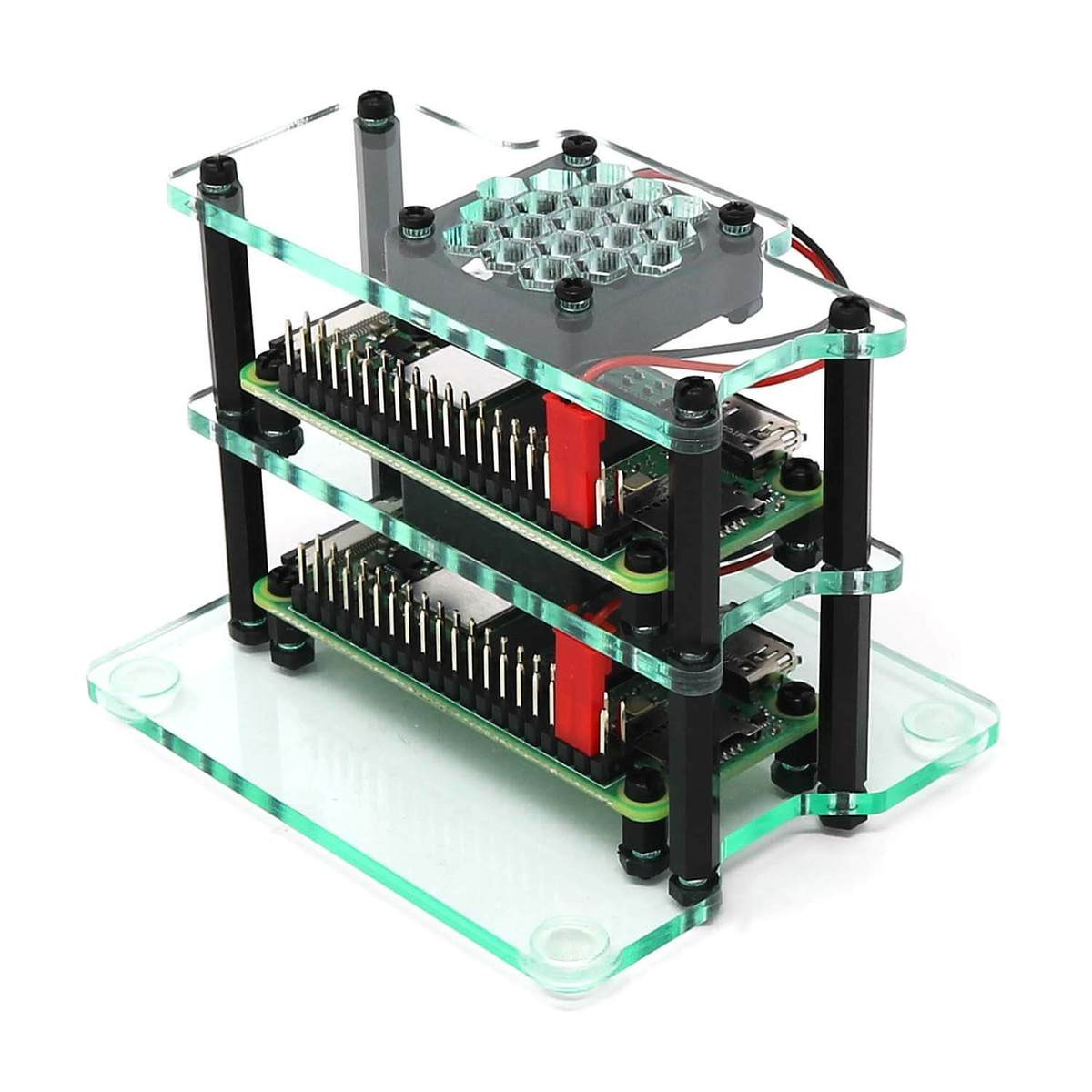 Mini Cluster Case for Raspberry Pi Zero 2 (with Fans) - PiShop.us