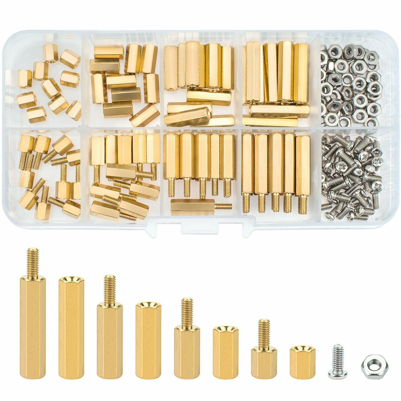 Brass Screw and Stand-off Set – M2.5 - 180 Pieces - PiShop.us