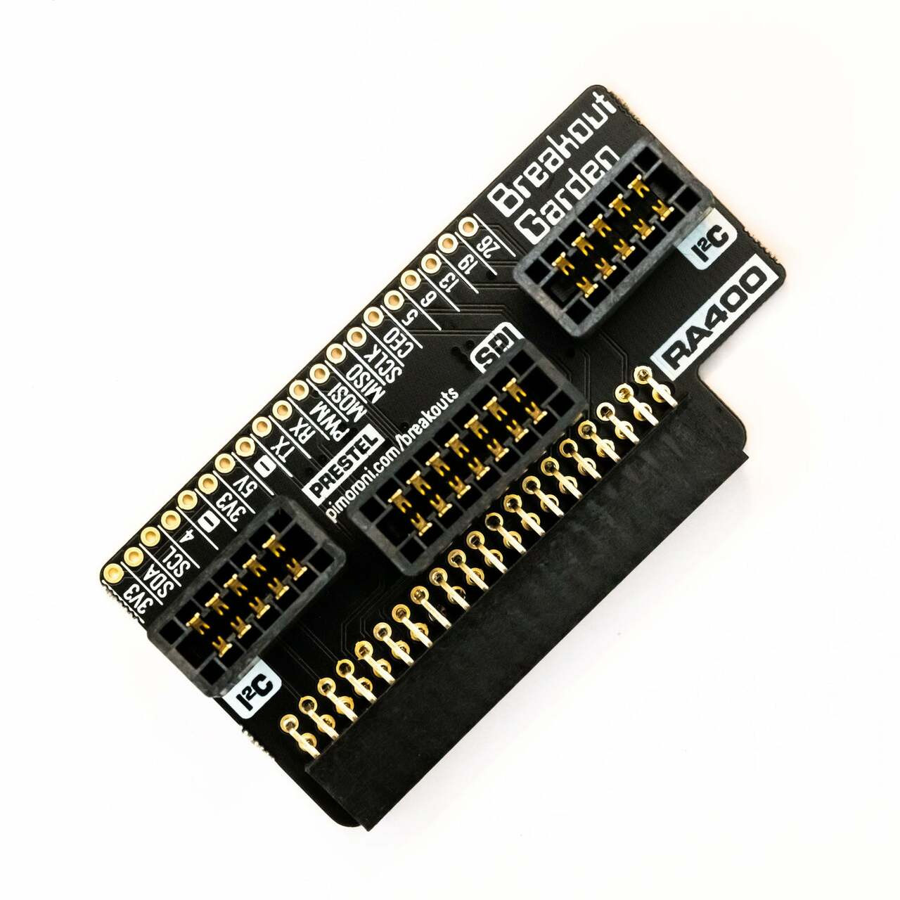 Breakout Garden 擴展板 適用 Raspberry Pi 400/500 — 三槽免焊接擴充(Pimoroni PIM532)