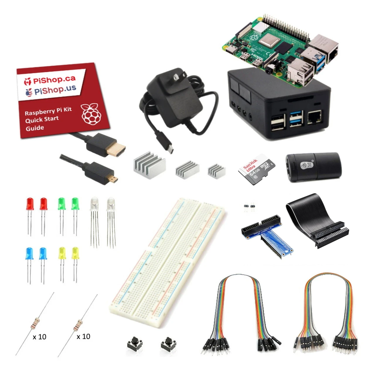 Raspberry Pi 4B Ultimate Kit - 64GB SD Card - PiShop.us
