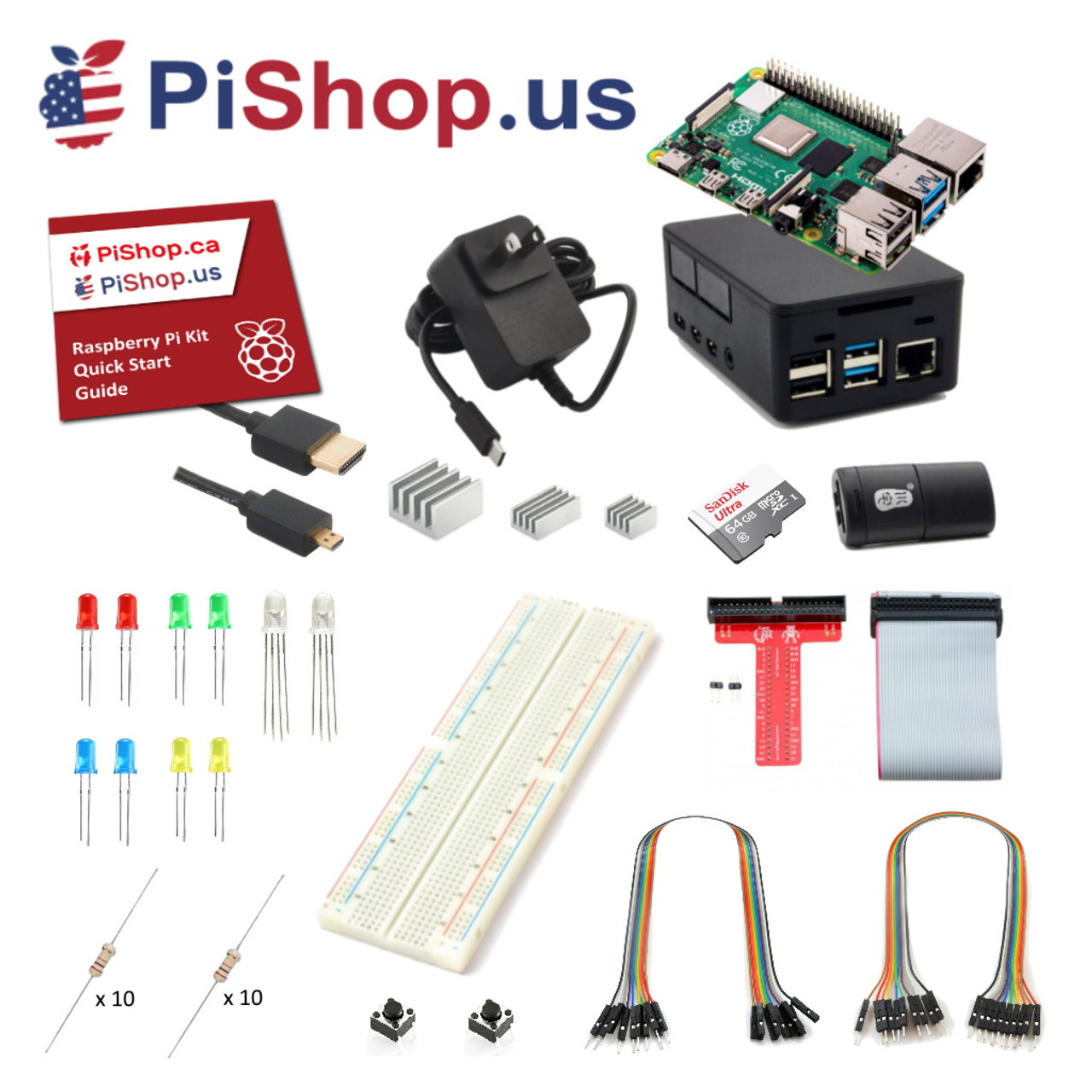 Starter kit Raspberry Pi 3 A+ with power supply, case and micro-sd