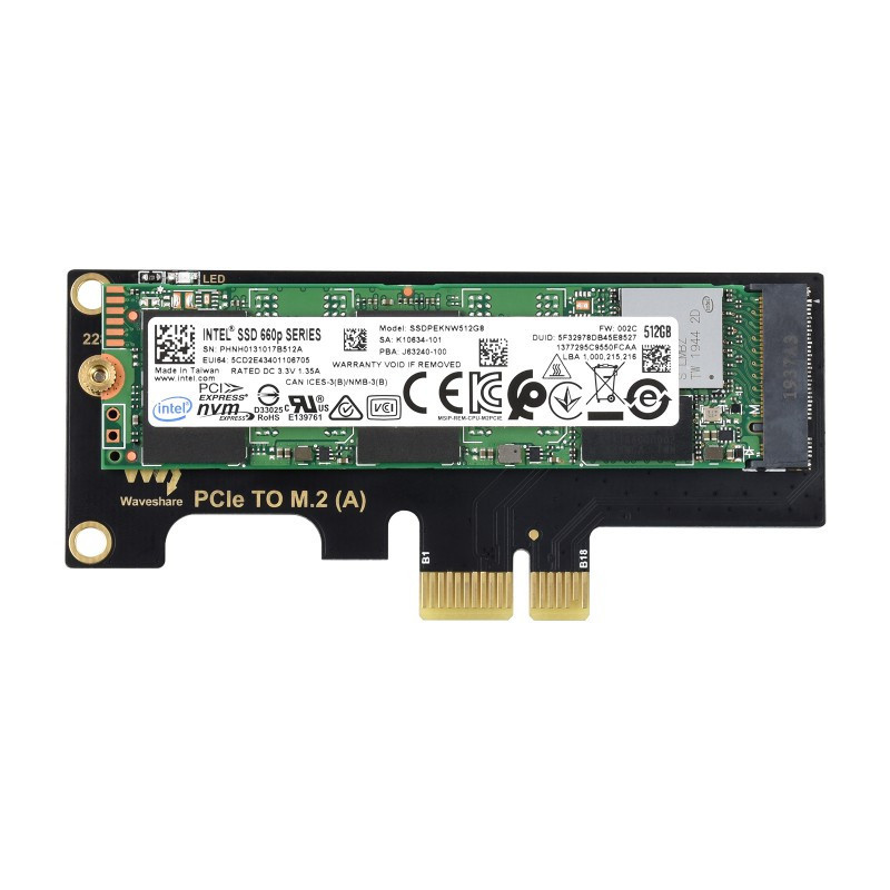 NVMe PCIe Adapter M.2 M-key – Naar PCIe 4x, Met Montagebeugel, Voor Desktop Pc's