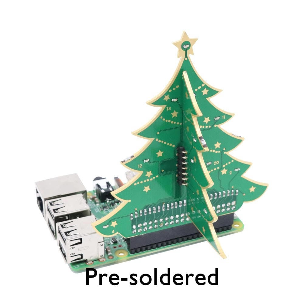 3D Xmas Tree for Raspberry Pi - Pre-Soldered - PiShop.us