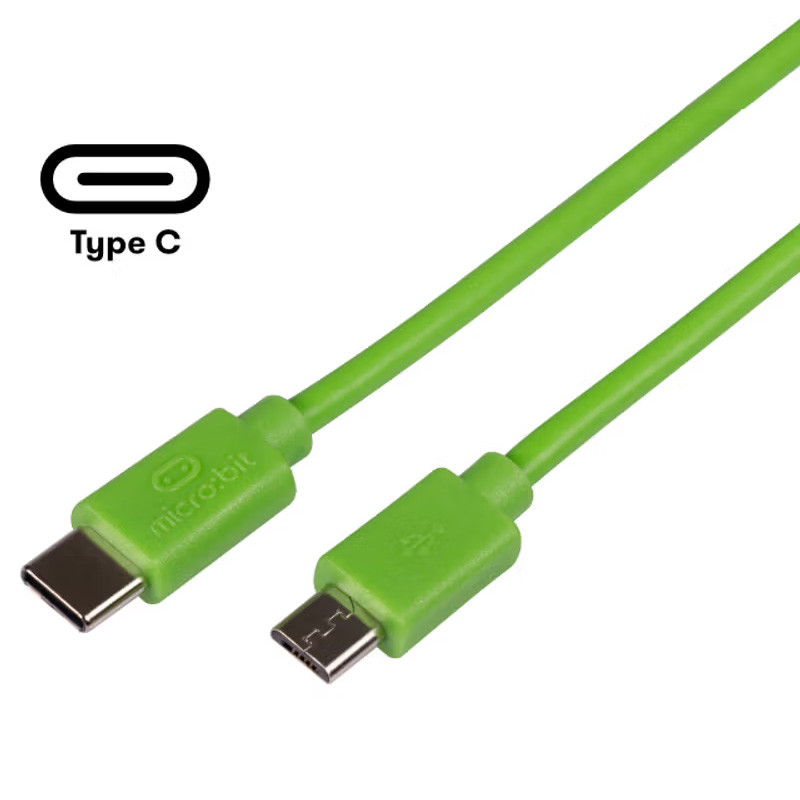 micro:bit USB C cable, 30cm, Green | MEFUSBG30CV1