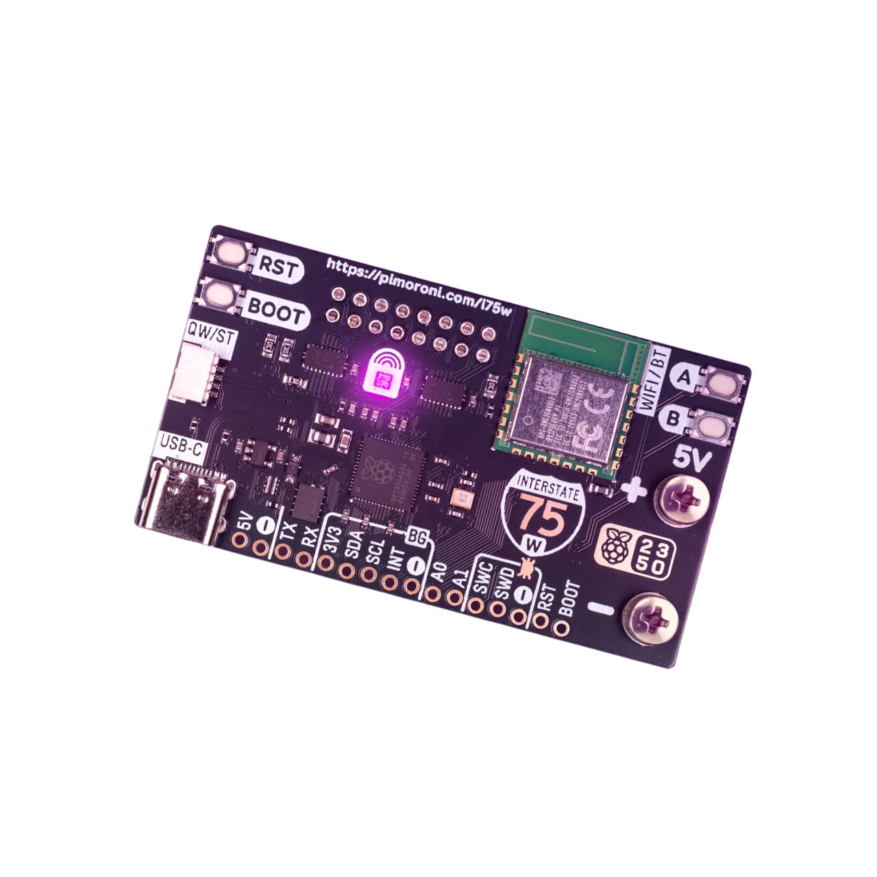 Pimoroni PIM727 - Interstate 75 W (RP2350) - RGB LED Matrix Driver