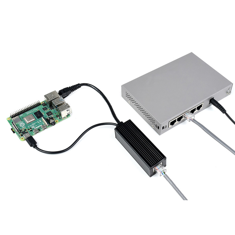 Waveshare PoE Splitter Industrial Gigabit - Salida 5V 5A Type-C - Chip MPS - 802.3af/at - Caja Metálica