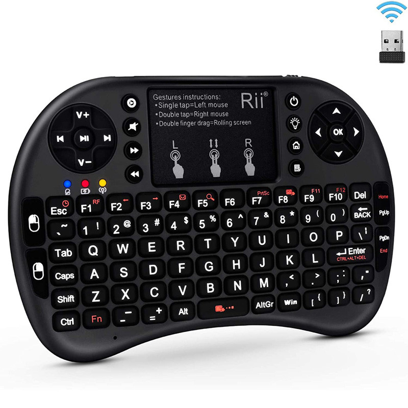 riiページ Rii i8+ Mini Wireless Touch Keyboard, Backlit, Black - PiShop.us