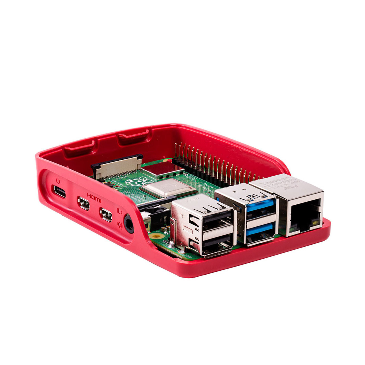 Raspberry Pi 4 Case, Red/White - PiShop.us