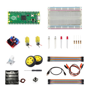 Raspberry Pi Pico Robot Kit - Build your own rover with Raspberry Pi Pico, motors, and LEDs. For grades 4–8.