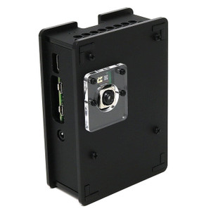 Raspberry Pi 4 black acrylic case with clear camera window 