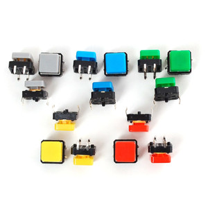Colorful Square Tactile Button Switch Assortment - 15 pack