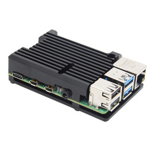 Armor Case with Dual Fan for Raspberry Pi 4 Model B - Grey - PiShop.us