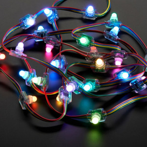12mm Diffused Flat Digital RGB LED Pixels (Strand of 25) - WS2801