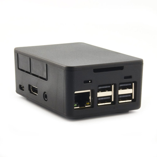 HighPi Raspberry Pi B+/2/3 Case black enclosure with front USB and HDMI ports visible.
HighPi Raspberry Pi B+/2/3 Case black enclosure with front USB and HDMI ports visible.