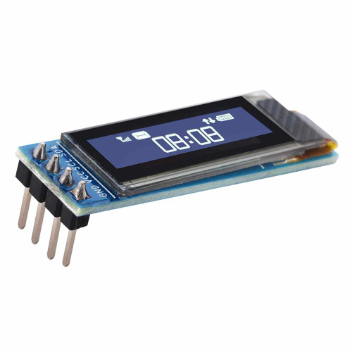 0.91-inch White OLED Display Module with I2C interface and 128x32 resolution. 0.91-inch White OLED Display Module with I2C interface and 128x32 resolution.