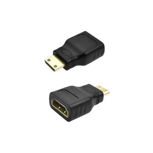 Mini-HDMI Plug to Standard HDMI Jack Adapter for Pi Zero connects mini-HDMI port to full-size HDMI cable. Mini-HDMI Plug to Standard HDMI Jack Adapter for Pi Zero connects mini-HDMI port to full-size HDMI cable.