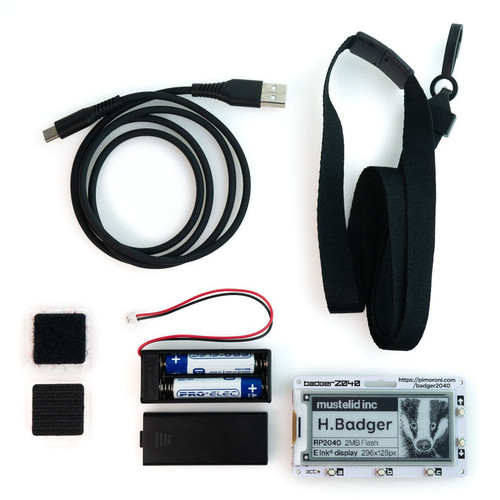 Badger W + Accessory Kit by Pimoroni, content Badger W + Accessory Kit by Pimoroni, content