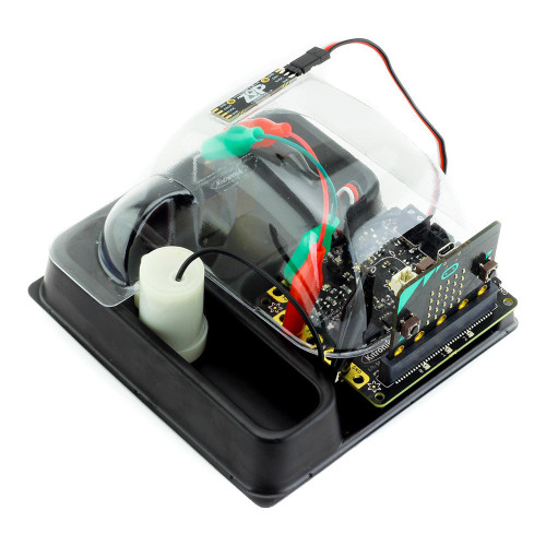 Kitronik Smart Greenhouse Kit for BBC micro:bit with clear dome, pump, and control board for plant monitoring. Kitronik Smart Greenhouse Kit for BBC micro:bit with clear dome, pump, and control board for plant monitoring.