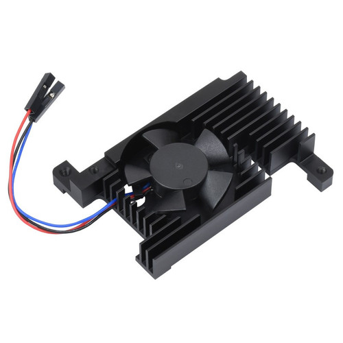 Waveshare 22931 - Dedicated All-In-One Aluminum Alloy Cooling Fan For Raspberry Pi 4B, PWM Speed Adjustment, Better Cooling, Low Noise, Space Saving - PI4-FAN-PWM-B w/ Fan Adapter V2 - PI4-FAN-PWM-B