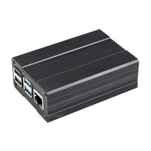 Aluminum Chamfered Design Case for Raspberry Pi 4B, Black Aluminum Chamfered Design Case for Raspberry Pi 4B, Black