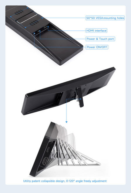 11.9inch IPS Display, 320×1480 Pixel, Toughened Glass Panel, HDMI