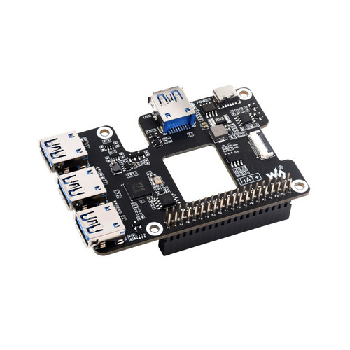 Waveshare 26847 - PCIe To USB 3.2 Gen1 HAT For Raspberry Pi 5, PCIe To USB HUB, 4x High Speed USB Ports - PCIe TO USB 3.2 Gen1 HAT+ Waveshare 26847 - PCIe To USB 3.2 Gen1 HAT For Raspberry Pi 5, PCIe To USB HUB, 4x High Speed USB Ports - PCIe TO USB 3.2 Gen1 HAT+