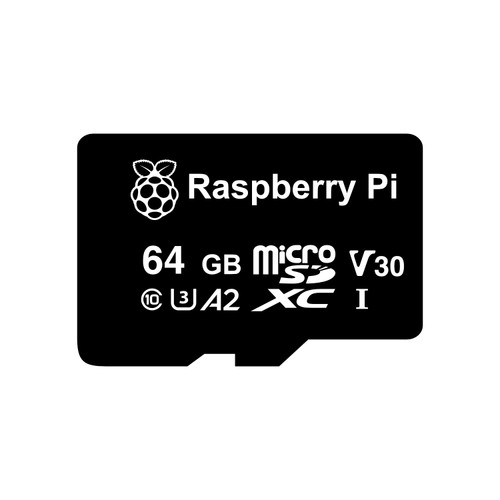 Official Raspberry Pi microSD Card, A2, V30, 64GB - BLANK Official Raspberry Pi microSD Card, A2, V30, 64GB - BLANK