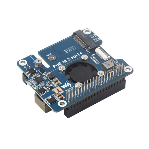 Waveshare NVME PCIe to M.2 Adapter with PoE for Pi 5 | 28411 - POE M.2 HAT+ Waveshare NVME PCIe to M.2 Adapter with PoE for Pi 5 | 28411 - POE M.2 HAT+