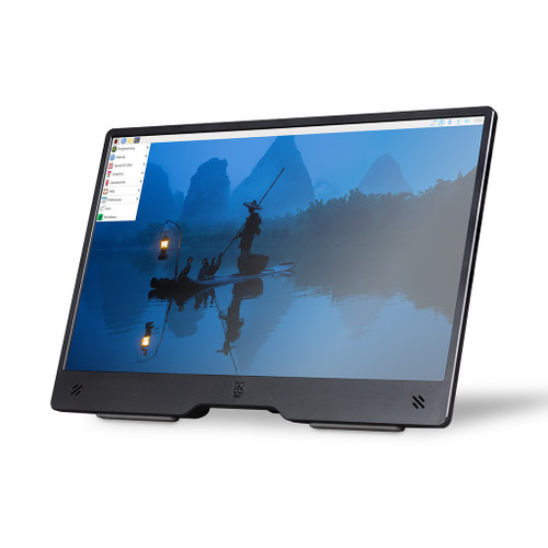 Raspberry Pi 15.6-inch Monitor in black, full HD IPS display with built-in speakers and adjustable stand. Raspberry Pi 15.6-inch Monitor in black, full HD IPS display with built-in speakers and adjustable stand.