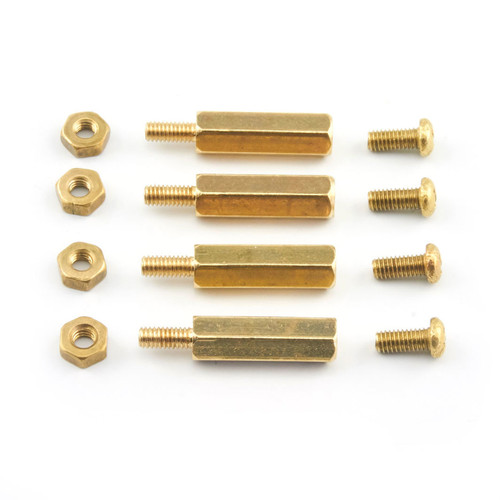 Brass Standoffs, M2.5 x 15mm, Package of 4 Brass Standoffs, M2.5 x 15mm, Package of 4